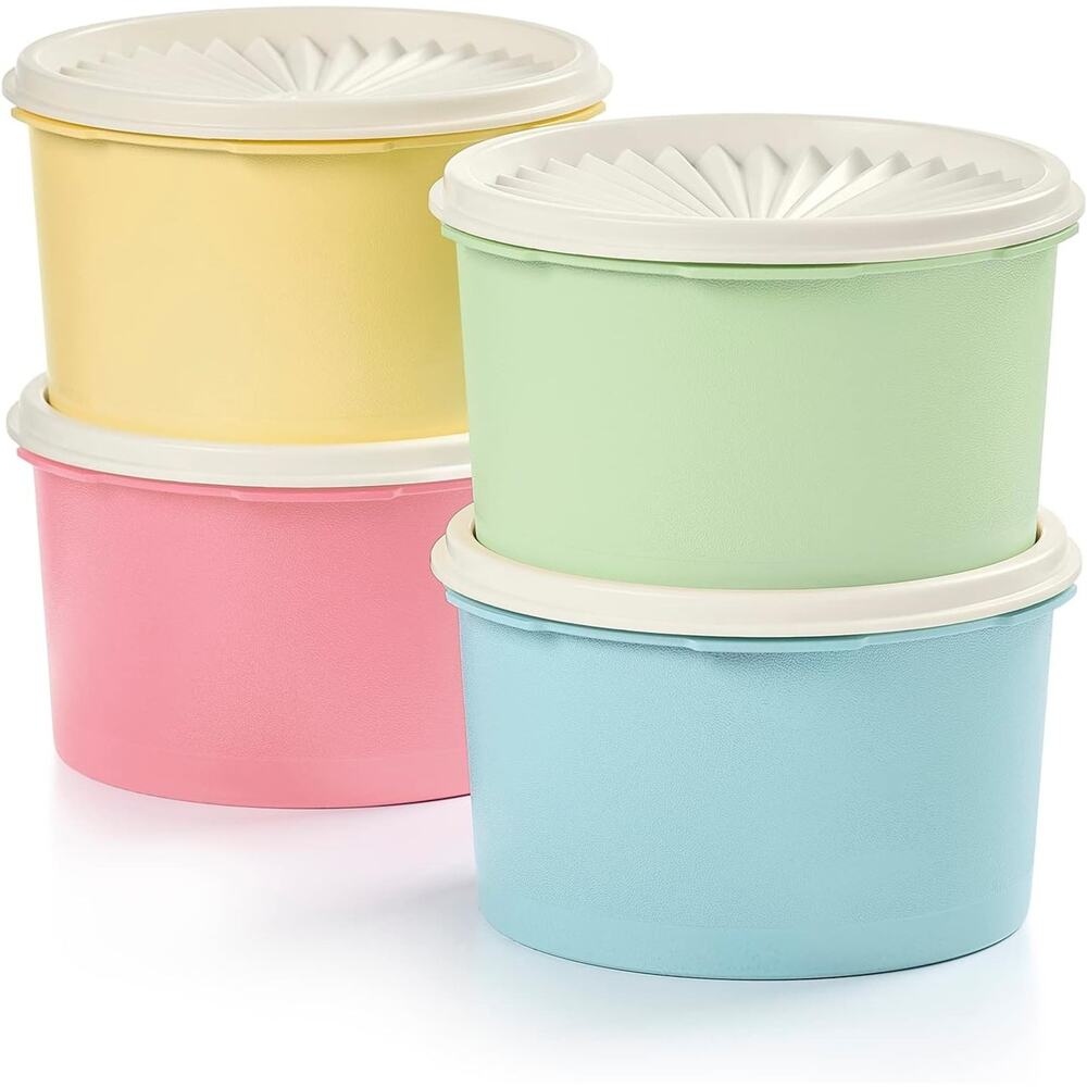 NEW Tupperware Heritage Collection 8 Piece Food Storage Canister Set Pastel Bowl